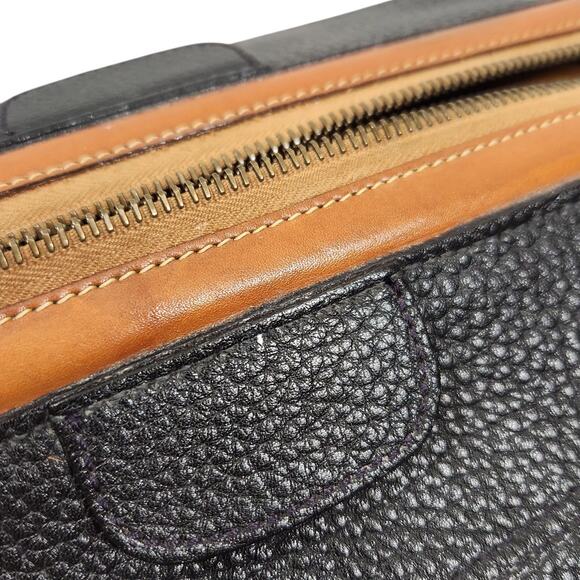 VTG DOONEY & BOURKE PEBBLE LEATHER BAG DOPP KIT COLLAPSABLE MAKEUP TRAVEL ZIPPER - Picture 8 of 12